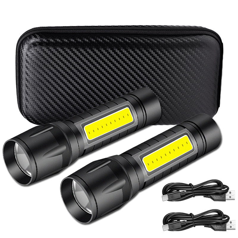 Outdoor Lighting Usb - Portable COB+LED Camping Light Flashlight USB