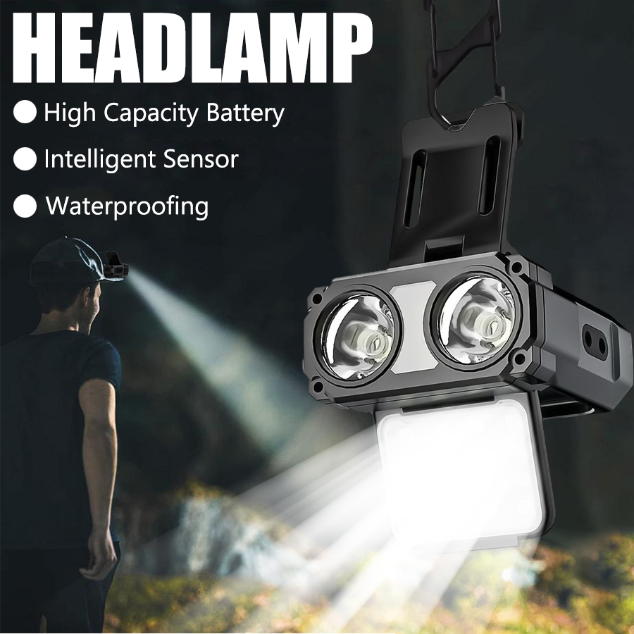 Outdoor Lighting Usb - Sensor COB LED Headlamp Cap Clip