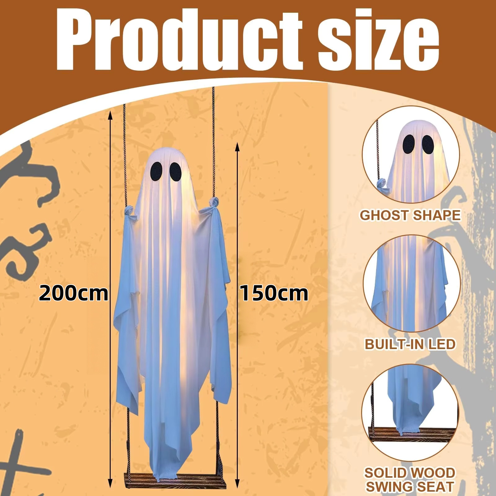 Halloween Swing Ghost Decor Re - огляд і ціна Outdoor Lighting Remote Control