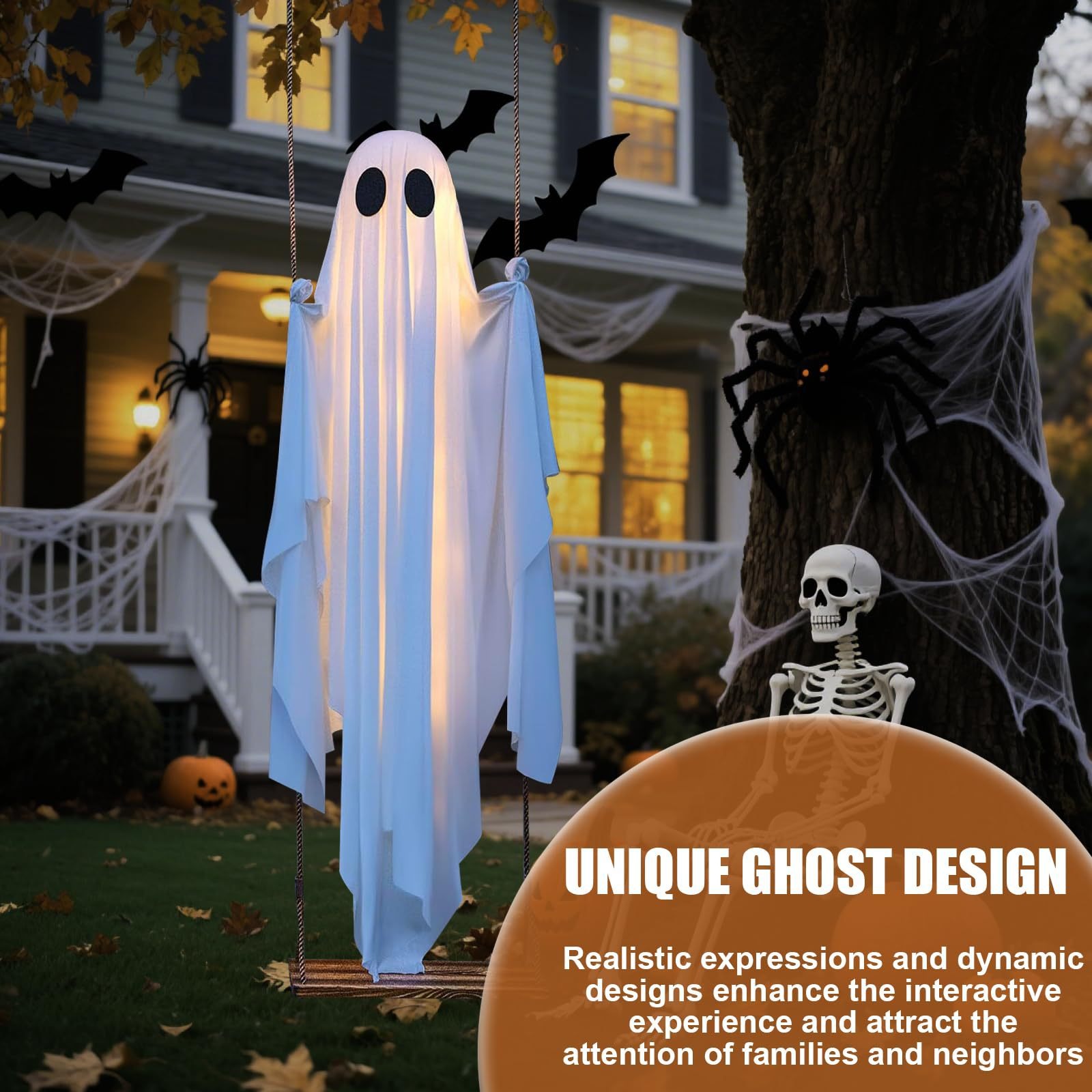 Halloween Swing Ghost Decor Re - огляд і ціна Outdoor Lighting Remote Control