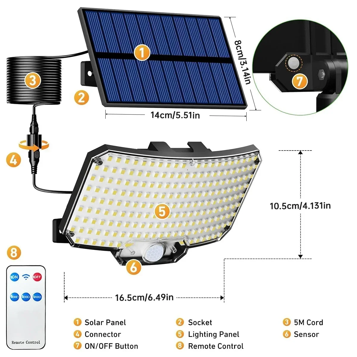 234LED Solar Outdoor Lights Mo - огляд і ціна Outdoor Lighting Sensor