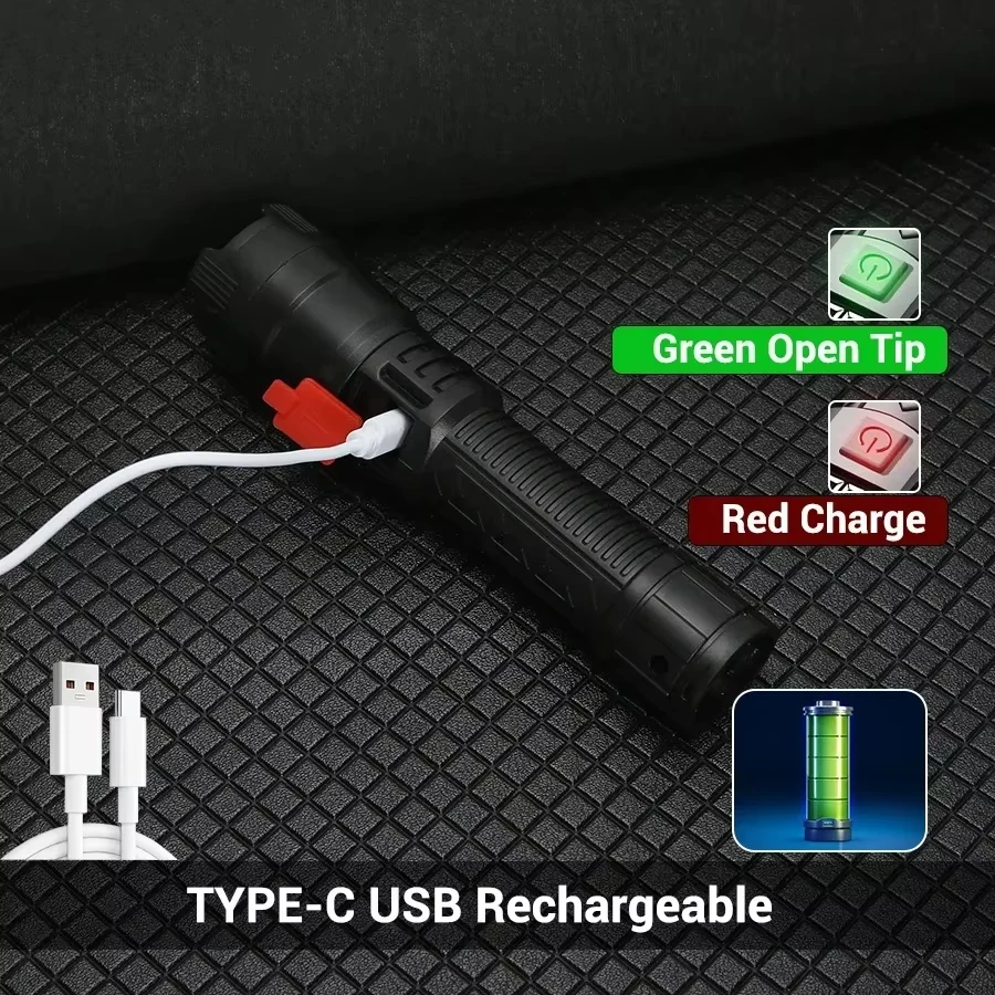 Tactical LED Flashlight 2000LM - огляд і ціна Outdoor Lighting Usb