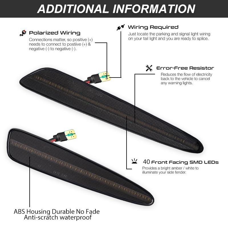 iJDM Front Rear Bumper LED Sid - огляд і ціна Outdoor Lighting Yellow