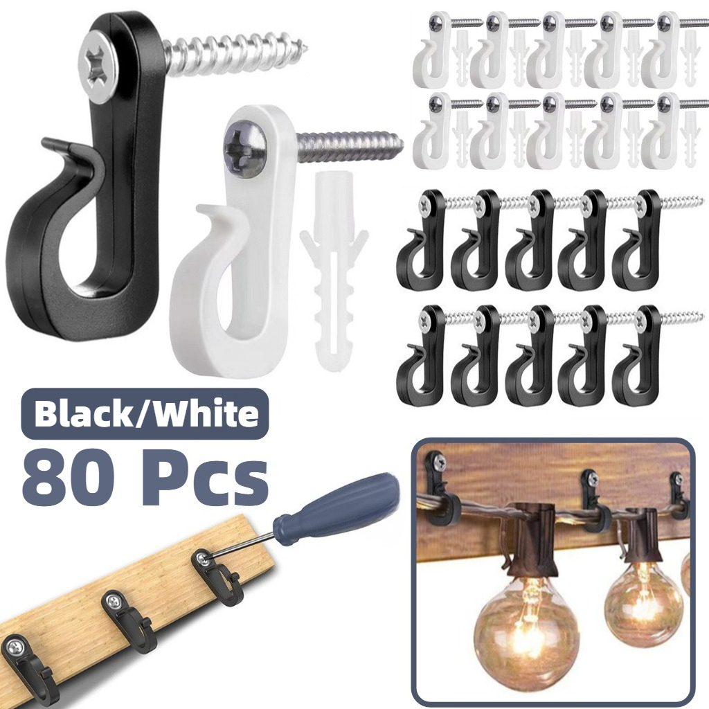 80 Pcs Screw in Hooks for Outd - огляд і ціна Outdoor Lighting Wire