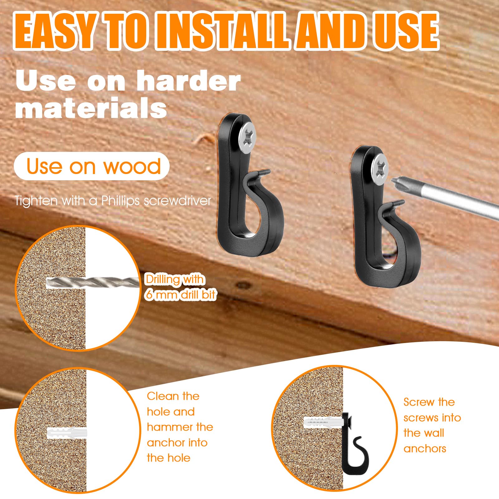 80 Pcs Screw in Hooks for Outd - огляд і ціна Outdoor Lighting Wire