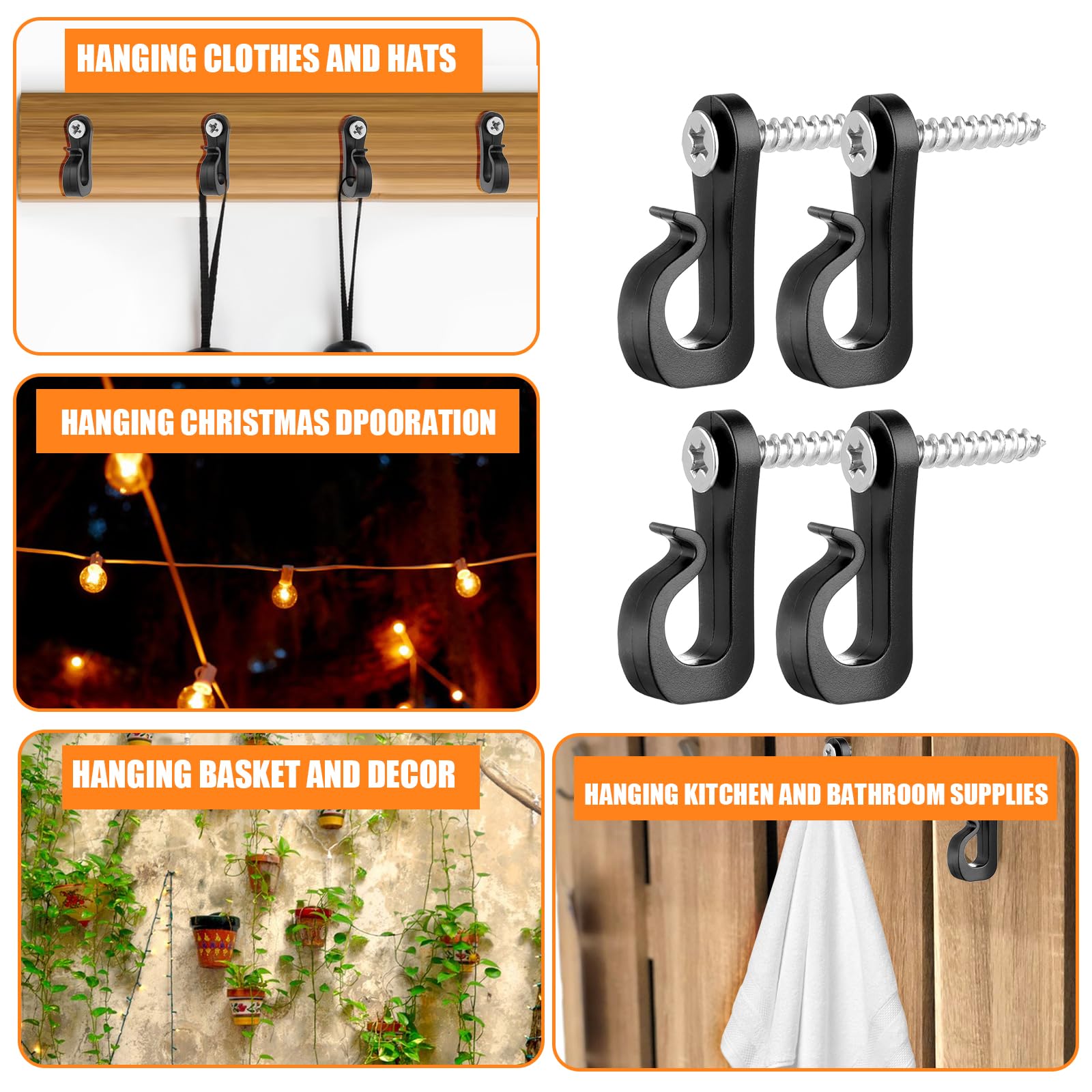 80 Pcs Screw in Hooks for Outd - огляд і ціна Outdoor Lighting Wire