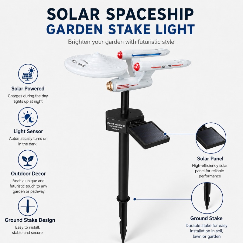 Star Trek USS Enterprise Solar - огляд і ціна Outdoor Lighting Yard Stakes