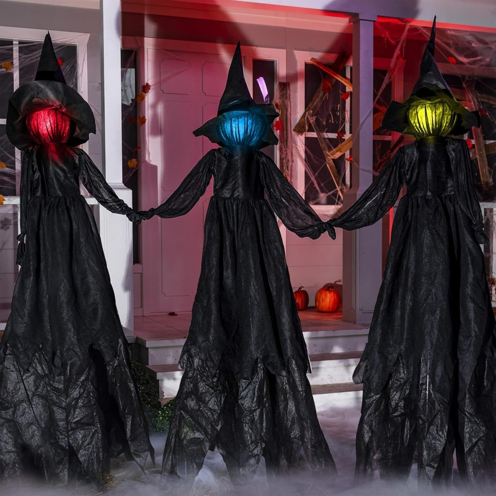 3 Pack 51'' Halloween Witch De - огляд і ціна Outdoor Lighting Yard Stakes