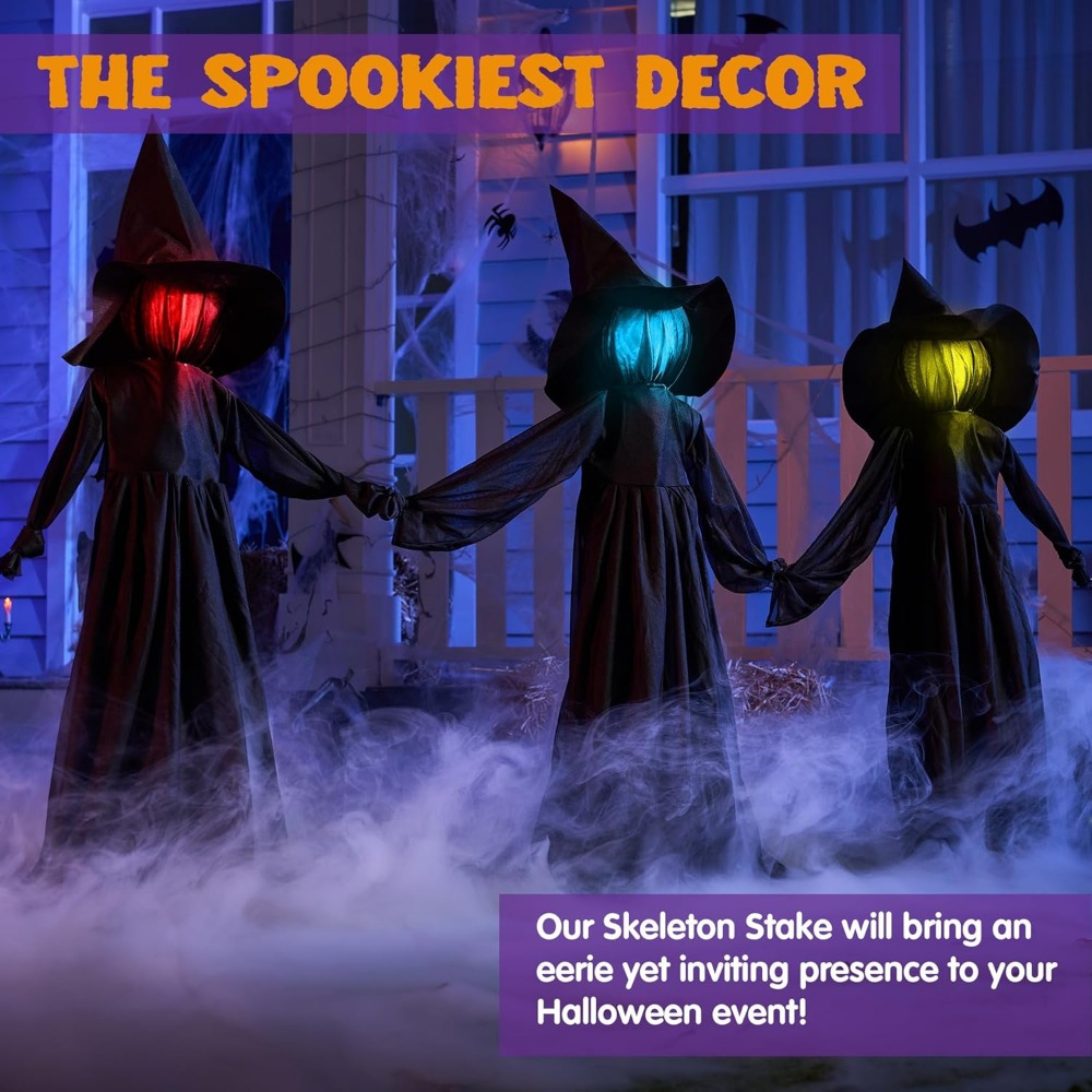 3 Pack 51'' Halloween Witch De - огляд і ціна Outdoor Lighting Yard Stakes
