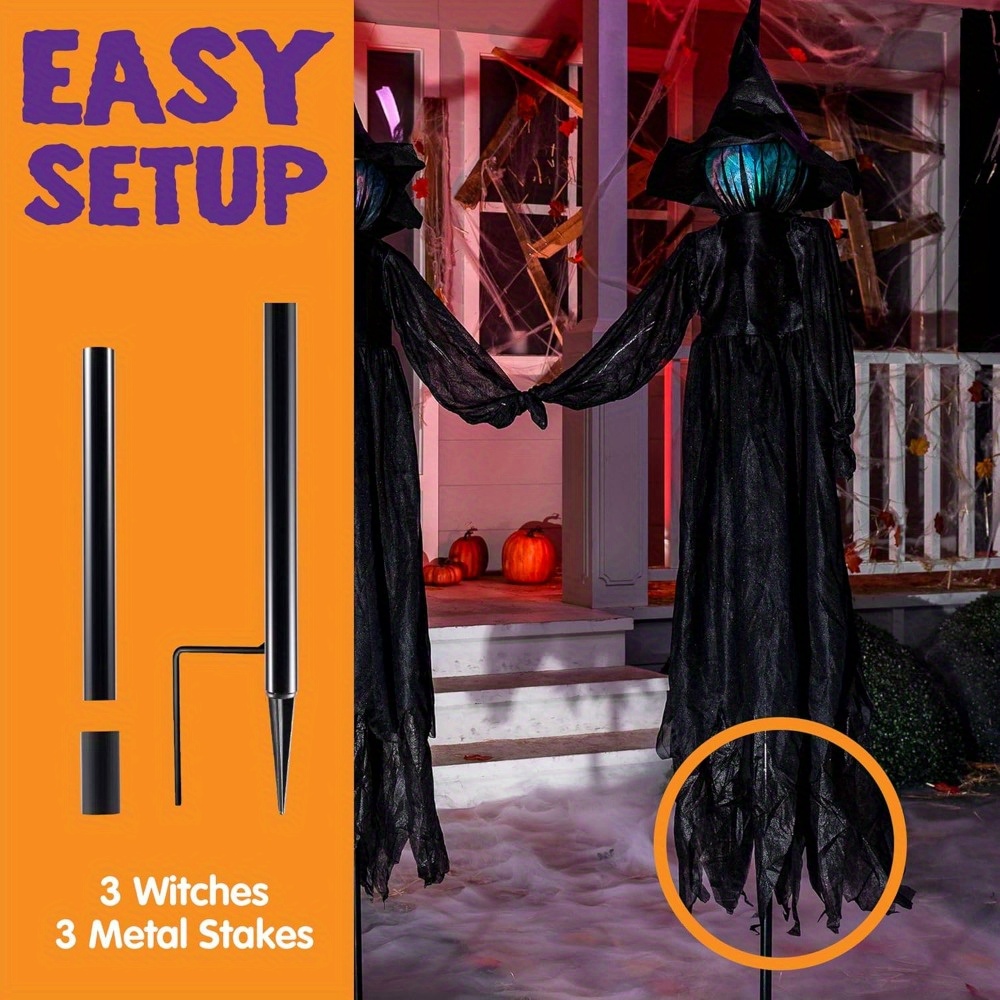 3 Pack 51'' Halloween Witch De - огляд і ціна Outdoor Lighting Yard Stakes