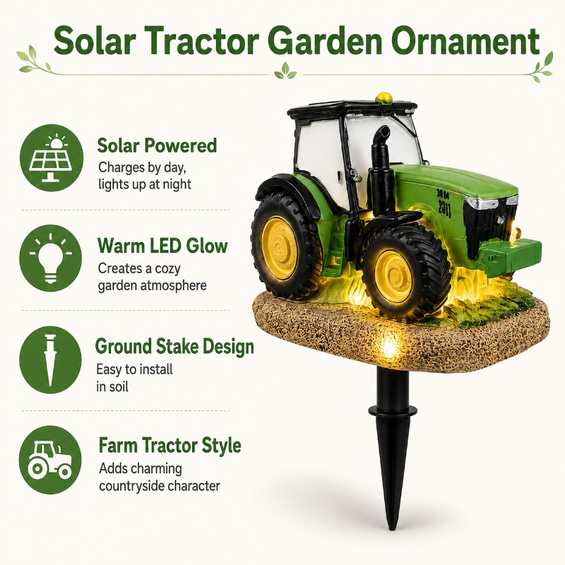 Solar Tractor Garden Stake Lig - огляд і ціна Outdoor Lighting Yard Stakes
