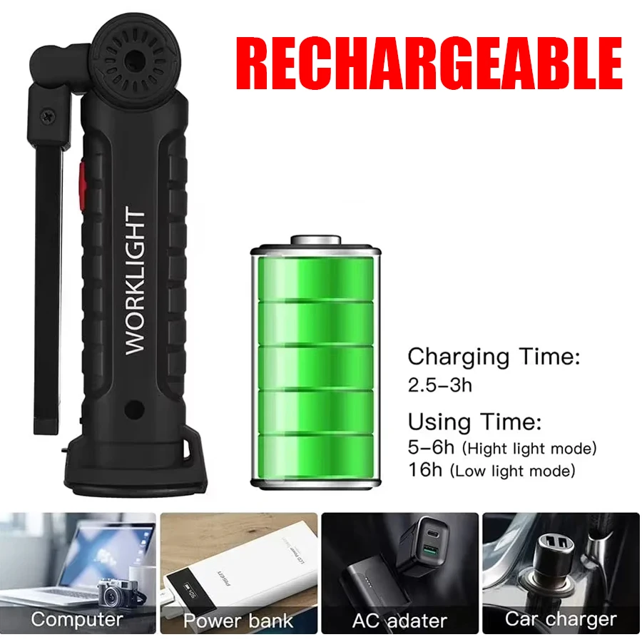 New Portable COB LED Flashligh - огляд і ціна Outdoor Lighting Usb