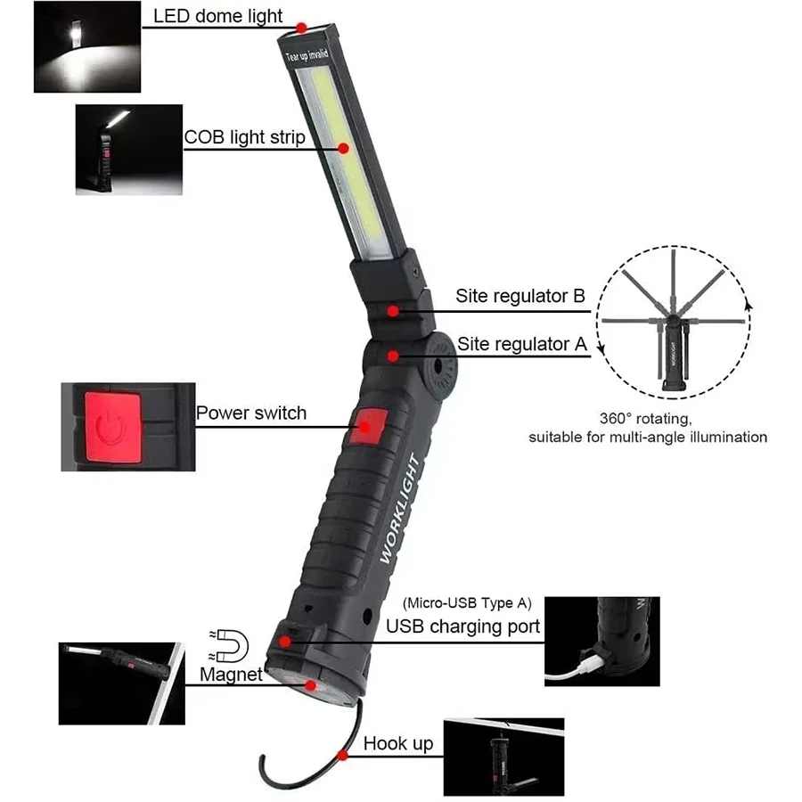 New Portable COB LED Flashligh - огляд і ціна Outdoor Lighting Usb